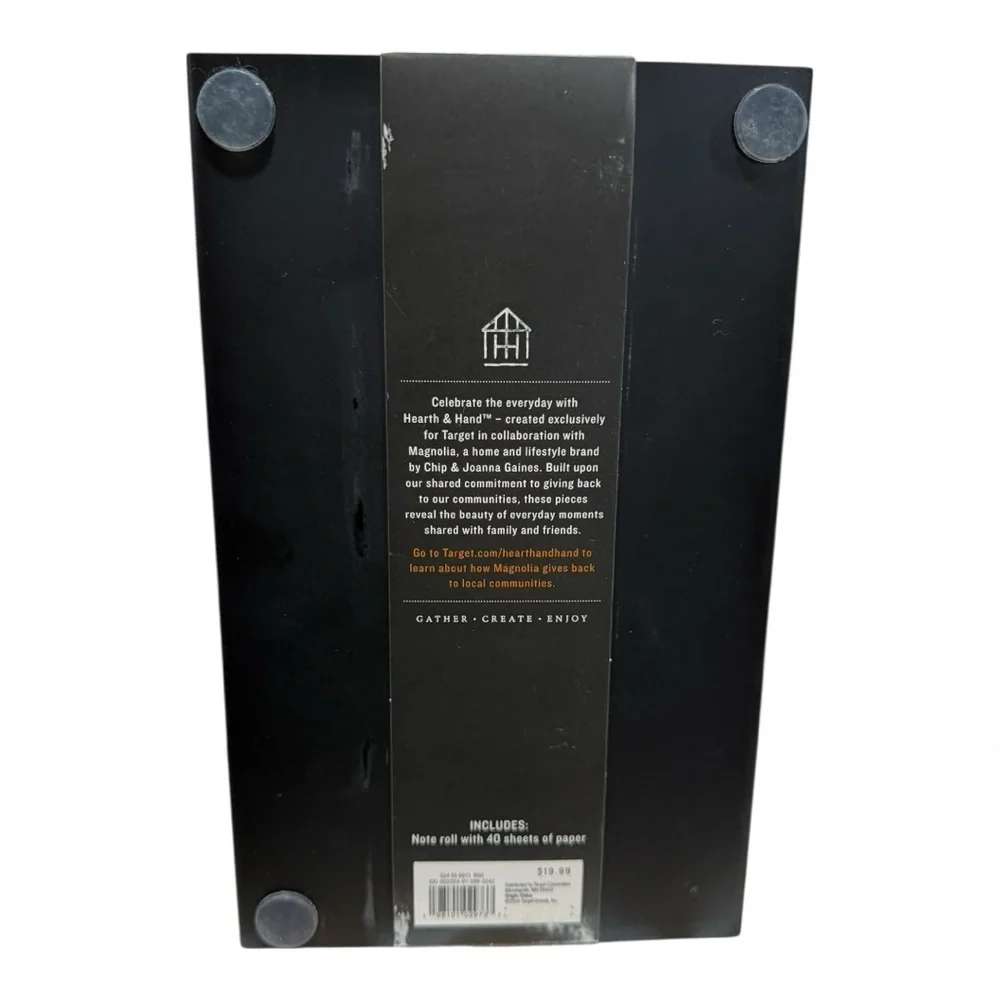 Hearth & Hand with Magnolia Metal Paper Note Roll Dispenser – Black & Brass NWT